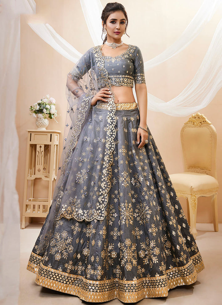 Designer Art Silk Lehenga Choli | Embroidered with Jari & Sequence Work