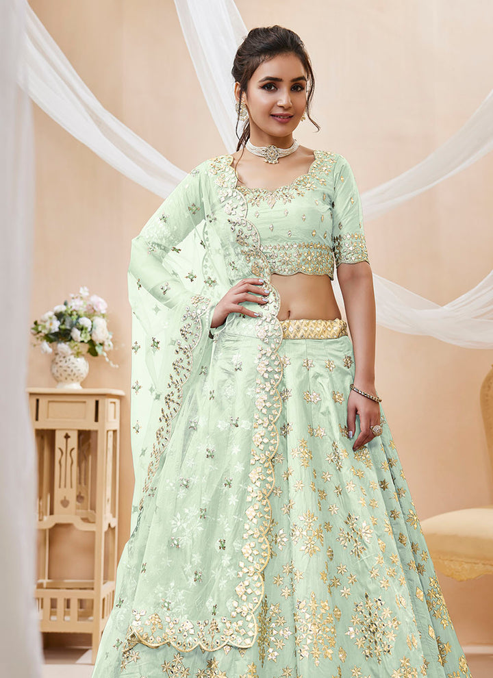 Designer Art Silk Lehenga Choli | Embroidered with Jari & Sequence Work