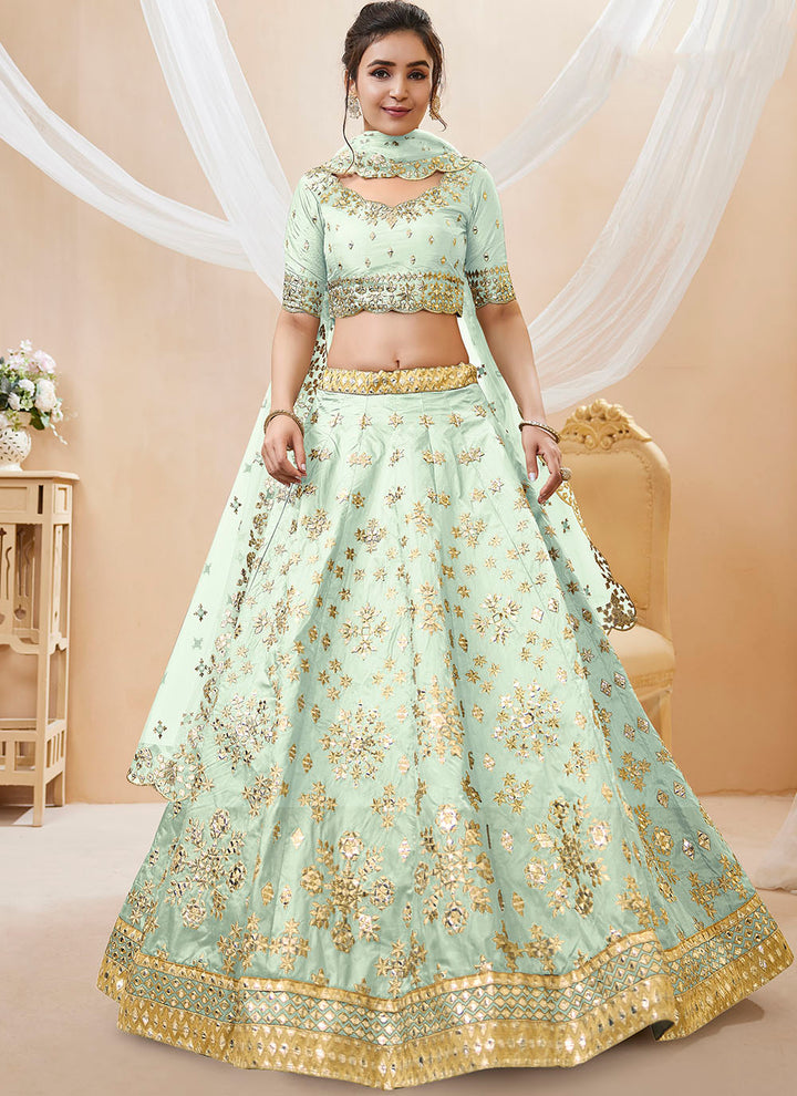 Designer Art Silk Lehenga Choli | Embroidered with Jari & Sequence Work
