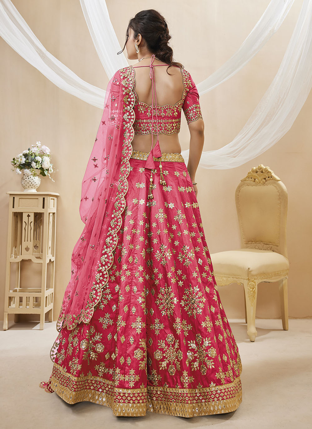 Designer Art Silk Lehenga Choli | Embroidered with Jari & Sequence Work
