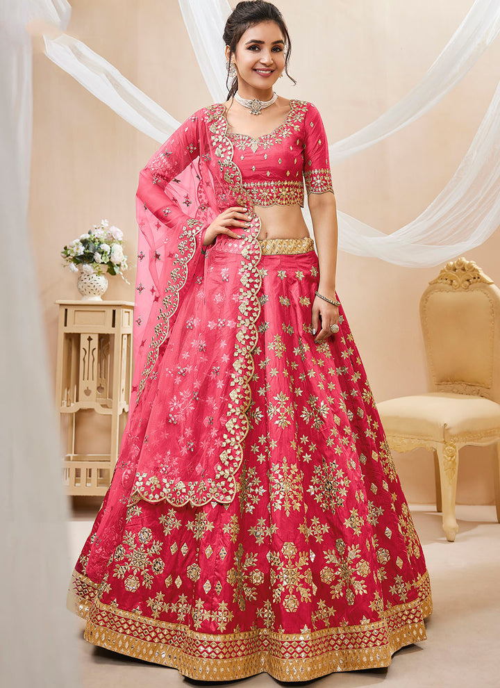 Designer Art Silk Lehenga Choli | Embroidered with Jari & Sequence Work