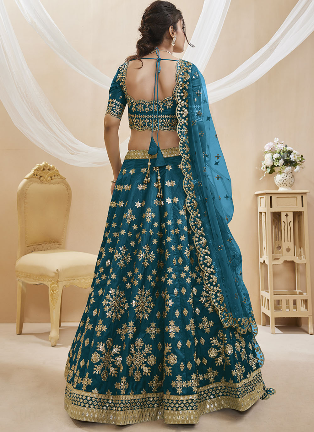 Designer Art Silk Lehenga Choli | Embroidered with Jari & Sequence Work