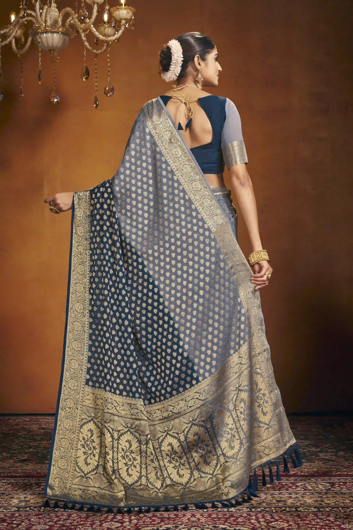 Elegant Georgette Saree | Woven Designer for Weddings & Special Events