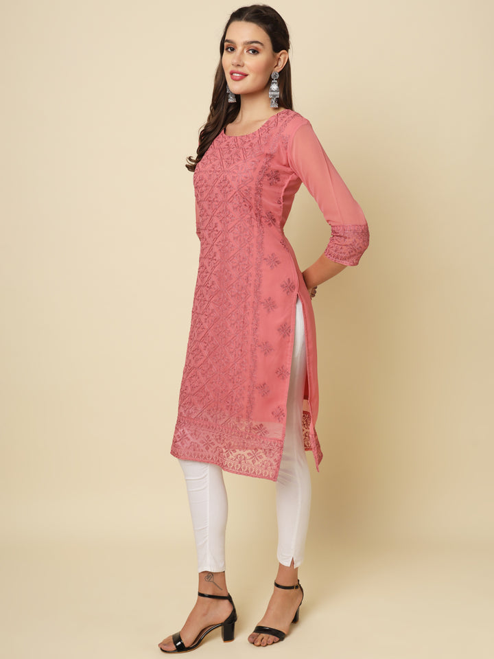 Georgette Kurti | Thread & Chikankari Embroidery for Women