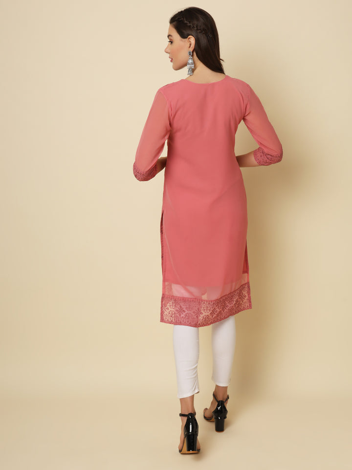 Georgette Kurti | Thread & Chikankari Embroidery for Women