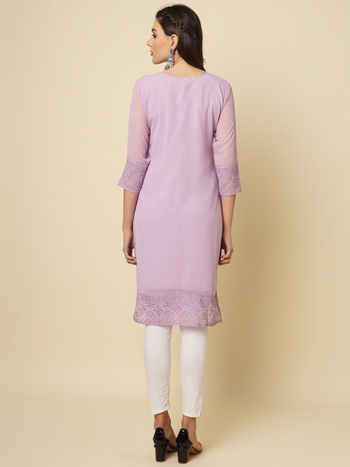 Georgette Kurti | Thread & Chikankari Embroidery for Women