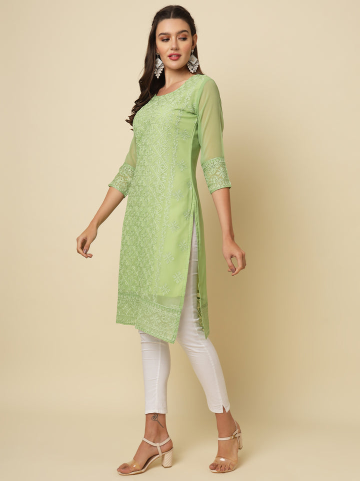 Georgette Kurti | Thread & Chikankari Embroidery for Women