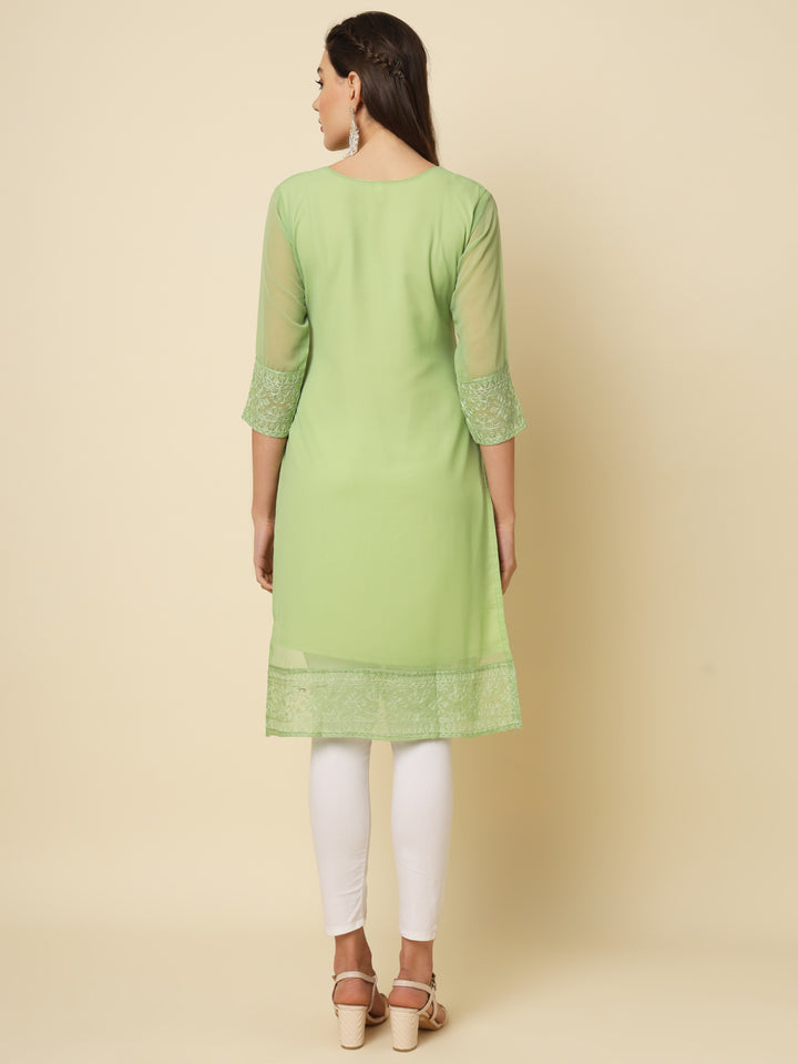 Georgette Kurti | Thread & Chikankari Embroidery for Women
