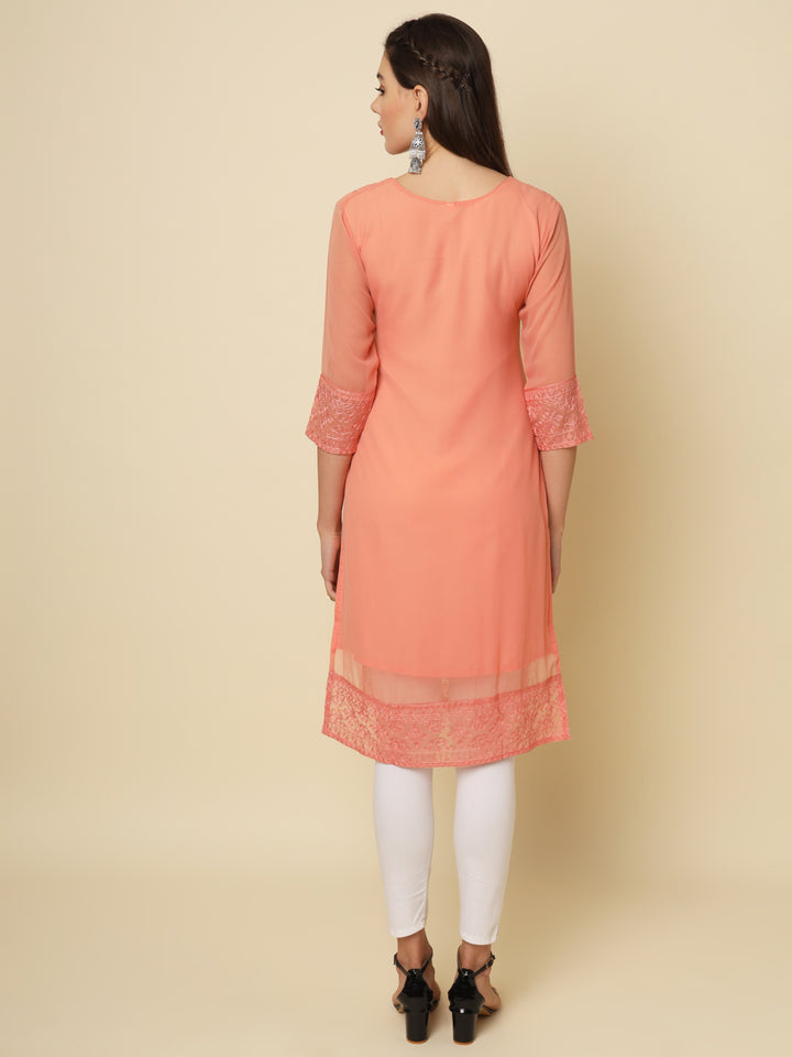 Georgette Kurti | Thread & Chikankari Embroidery for Women
