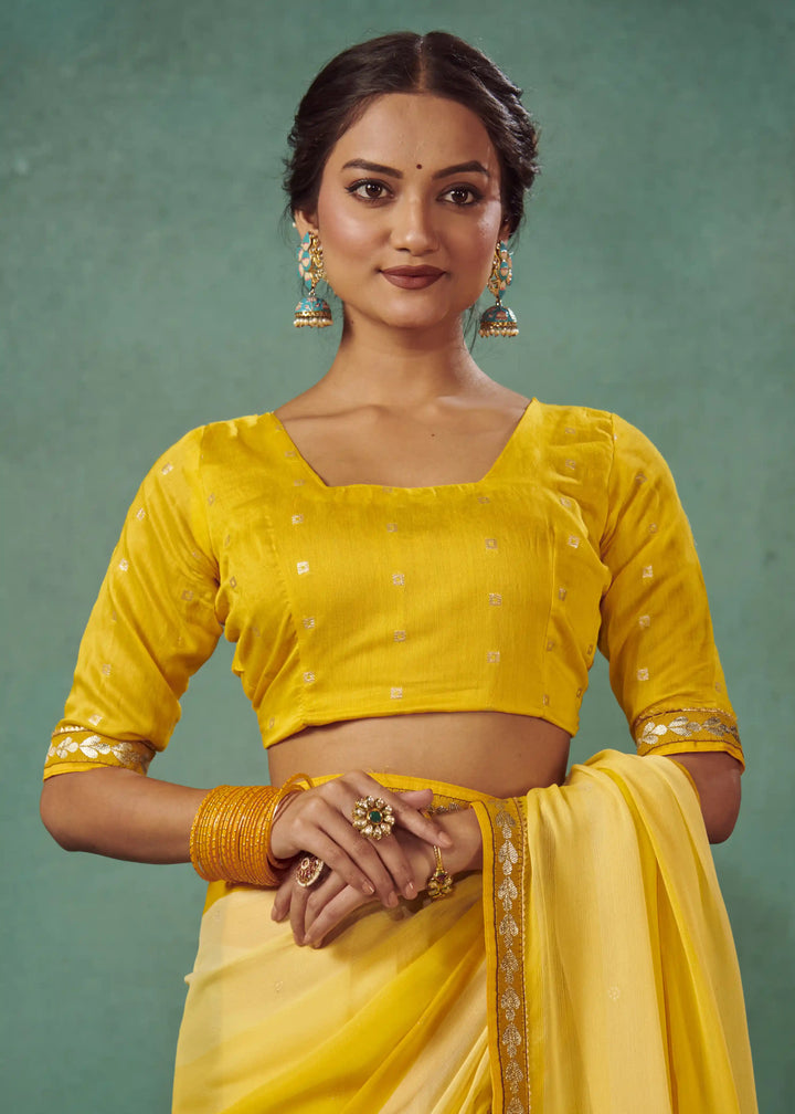 Chiffon Saree with Art-Silk Blouse | Peddling Polka-Dots for Weddings