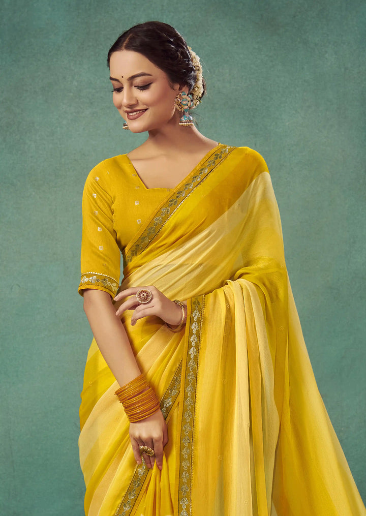 Chiffon Saree with Art-Silk Blouse | Peddling Polka-Dots for Weddings