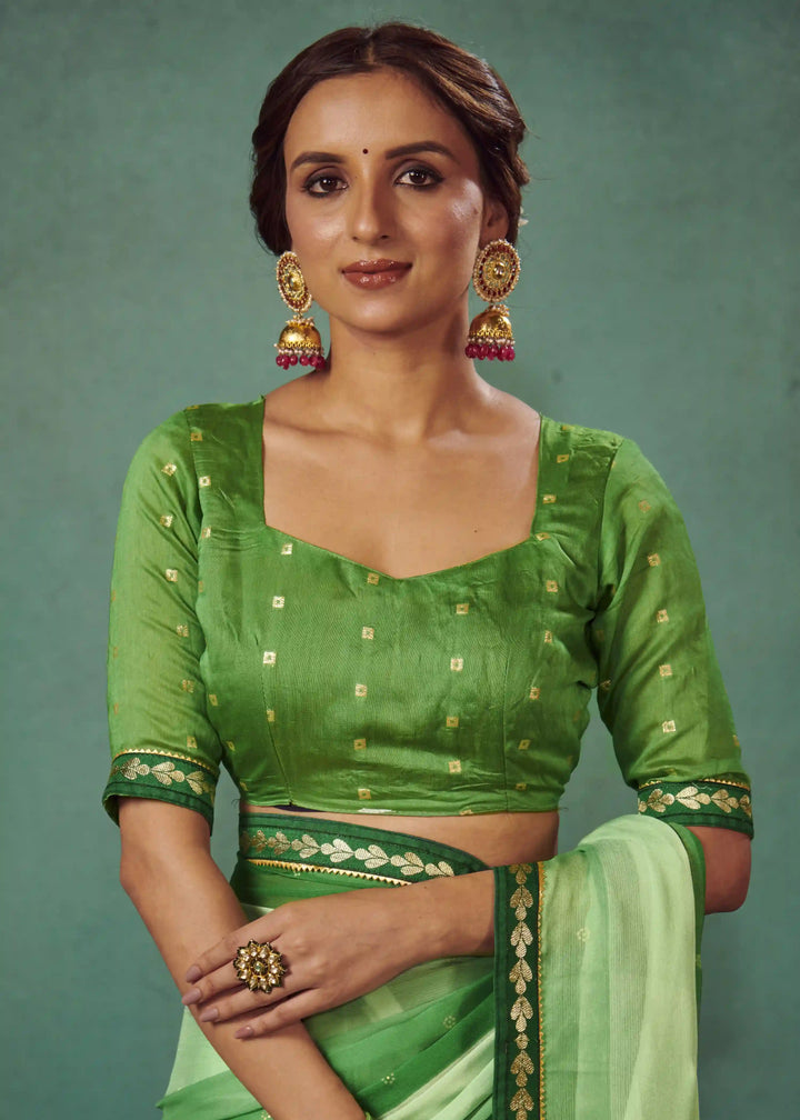 Chiffon Saree with Art-Silk Blouse | Peddling Polka-Dots for Weddings