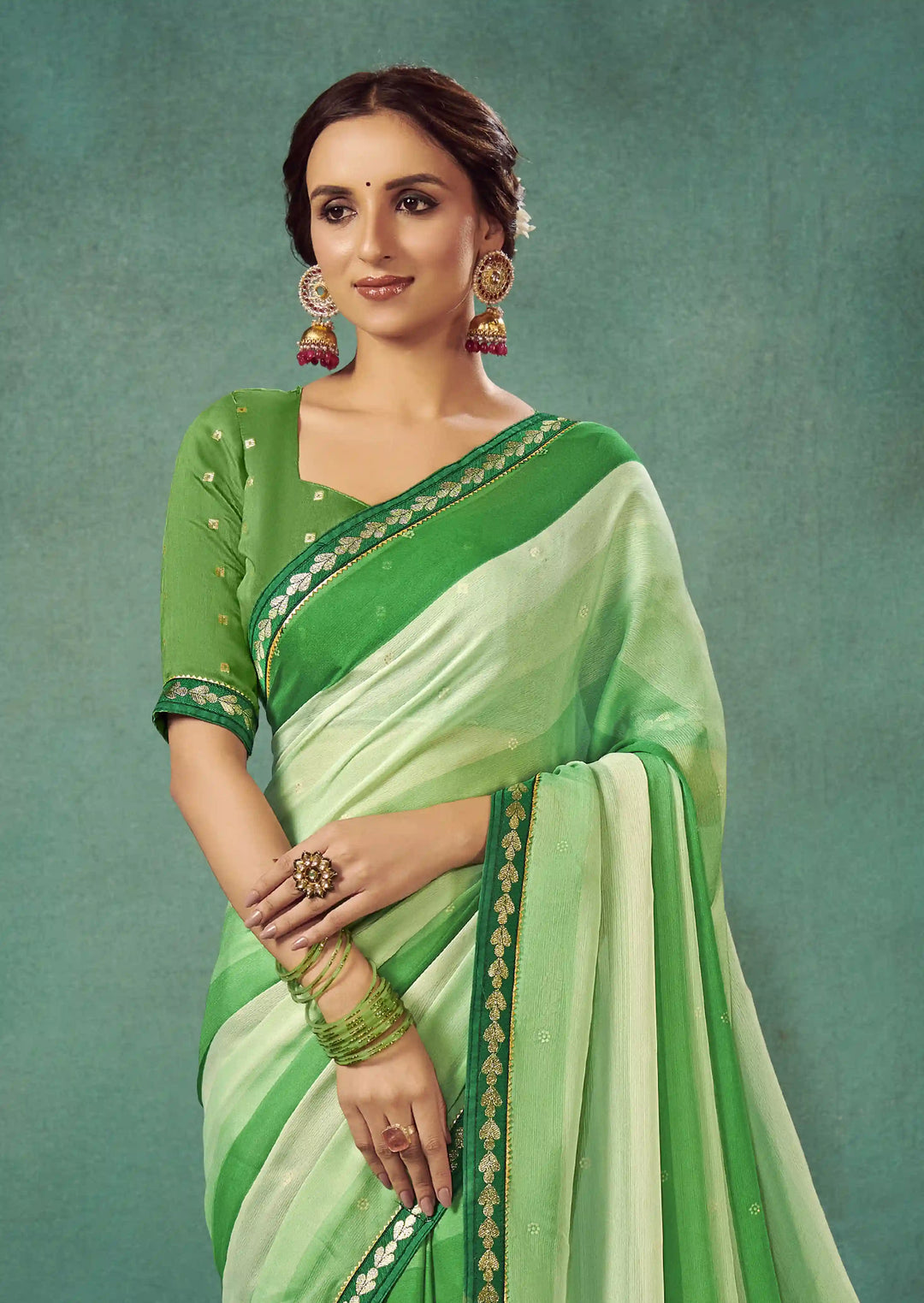 Chiffon Saree with Art-Silk Blouse | Peddling Polka-Dots for Weddings