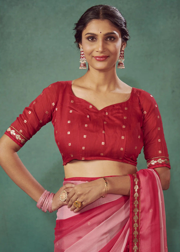 Chiffon Saree with Art-Silk Blouse | Peddling Polka-Dots for Weddings