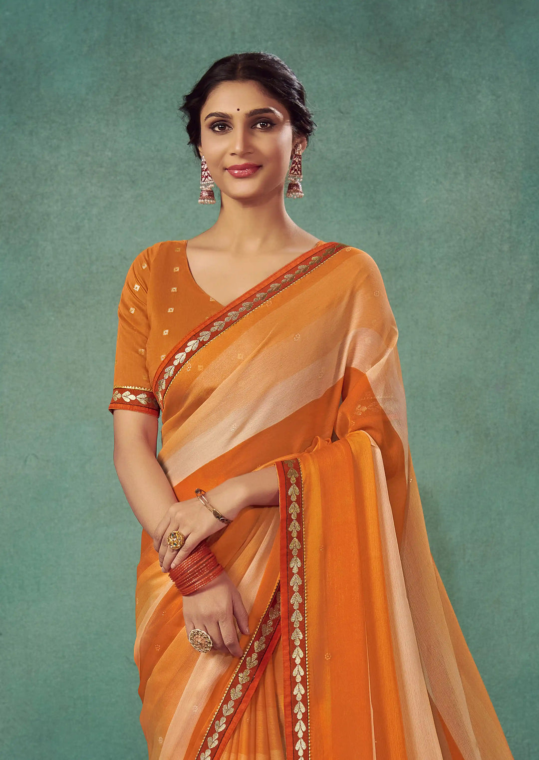 Chiffon Saree with Art-Silk Blouse | Peddling Polka-Dots for Weddings