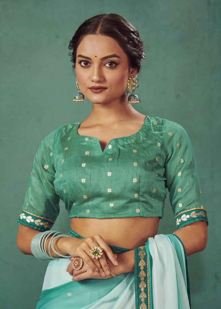 Chiffon Saree with Art-Silk Blouse | Peddling Polka-Dots for Weddings