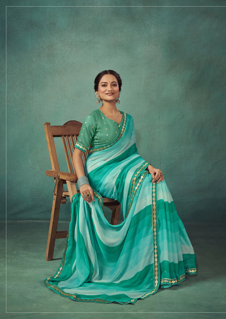 Chiffon Saree with Art-Silk Blouse | Peddling Polka-Dots for Weddings