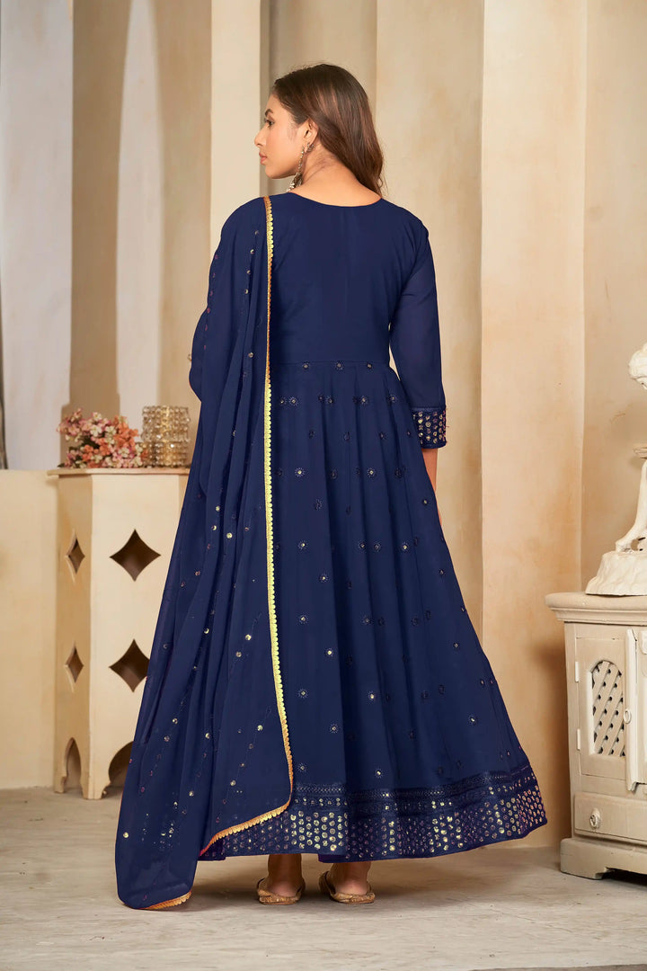 Georgette Crepe Designer Anarkali Suit | Embroidery Work & Dupatta