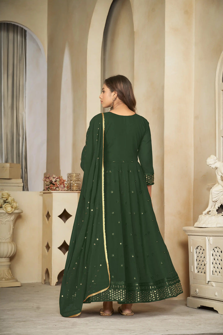 Georgette Crepe Designer Anarkali Suit | Embroidery Work & Dupatta