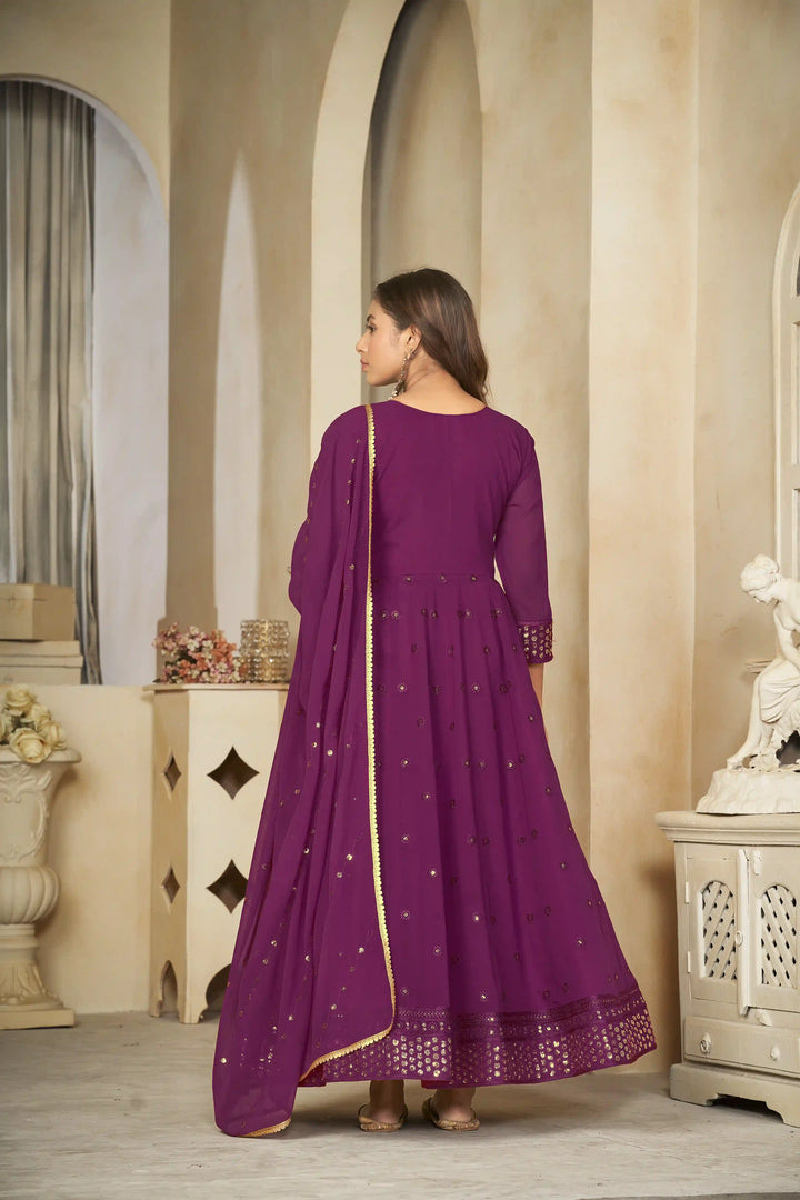Georgette Crepe Designer Anarkali Suit | Embroidery Work & Dupatta
