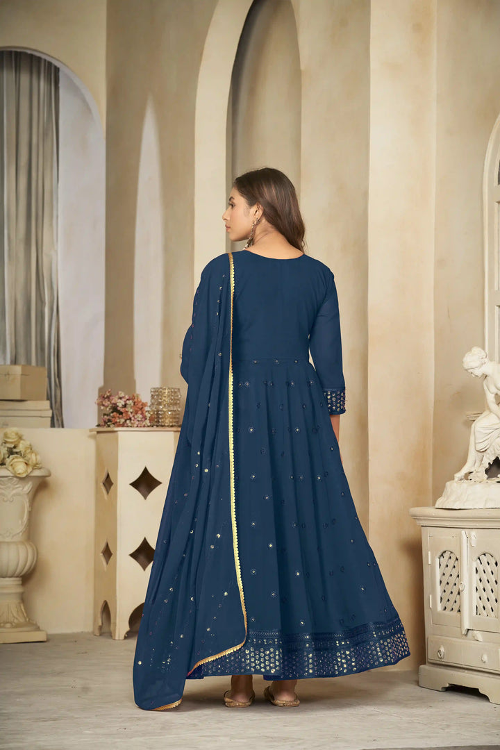 Georgette Crepe Designer Anarkali Suit | Embroidery Work & Dupatta