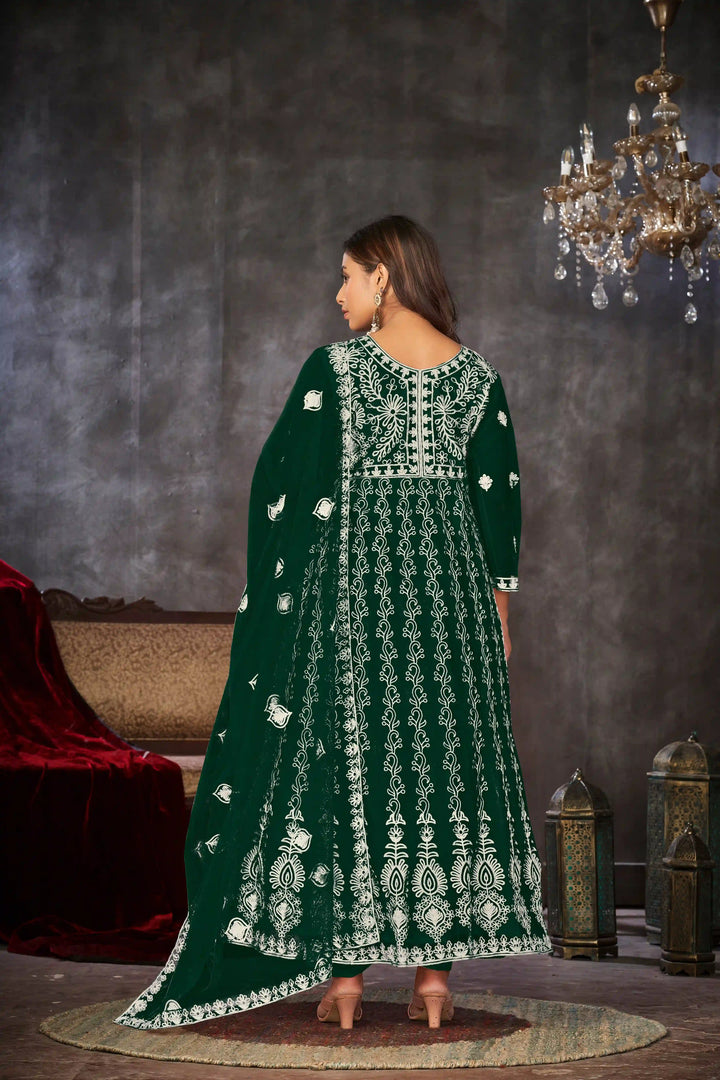 Designer Embroidery Anarkali Suit | Santoon Bottom & Net Dupatta