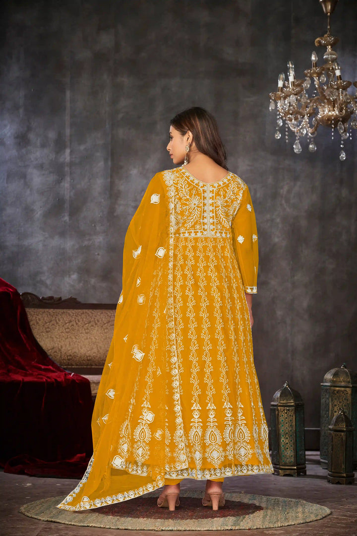 Designer Embroidery Anarkali Suit | Santoon Bottom & Net Dupatta
