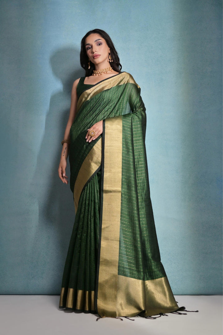 Raw-Silk Saree with Woven Jari Designer | Ideal for Weddings & Festivals