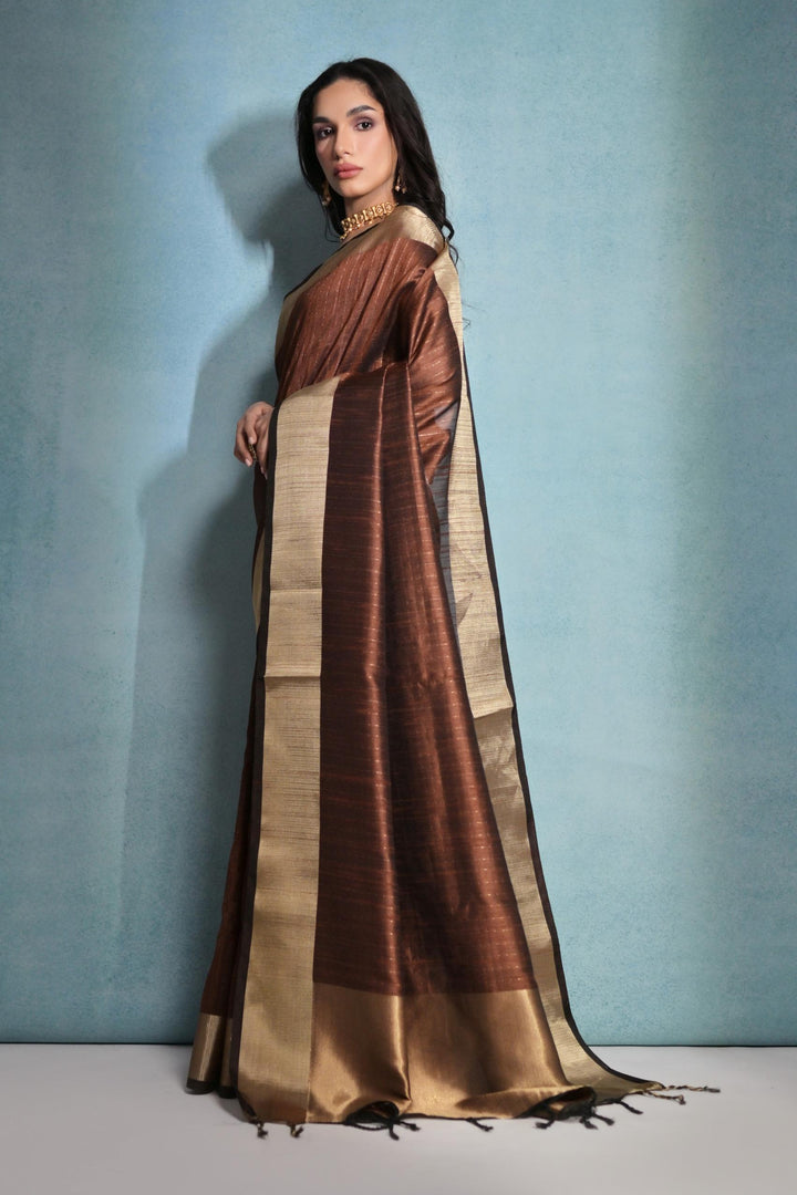 Raw-Silk Saree with Woven Jari Designer | Ideal for Weddings & Festivals
