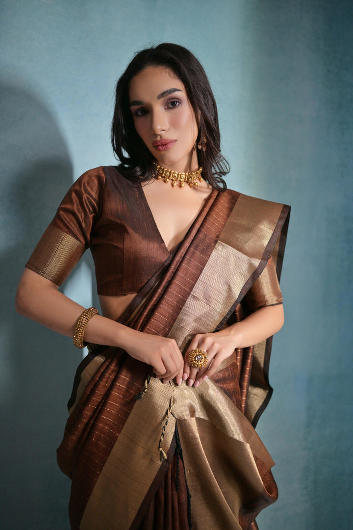 Raw-Silk Saree with Woven Jari Designer | Ideal for Weddings & Festivals