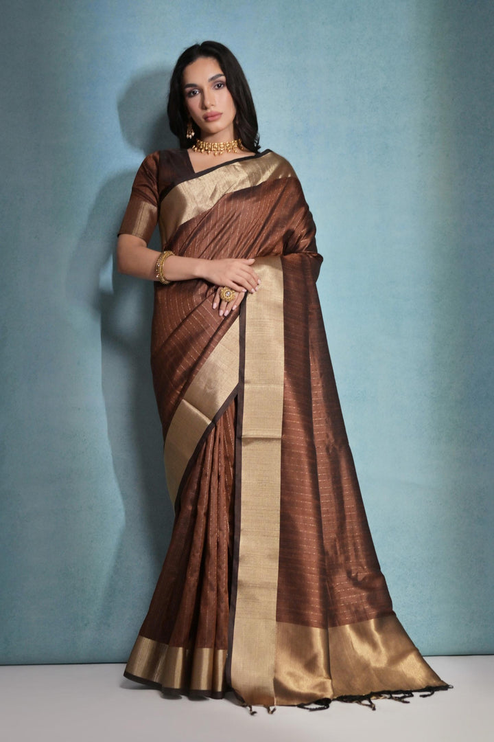 Raw-Silk Saree with Woven Jari Designer | Ideal for Weddings & Festivals