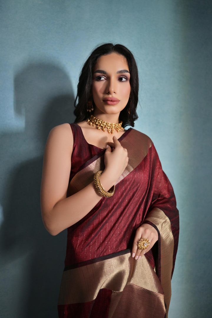 Raw-Silk Saree with Woven Jari Designer | Ideal for Weddings & Festivals