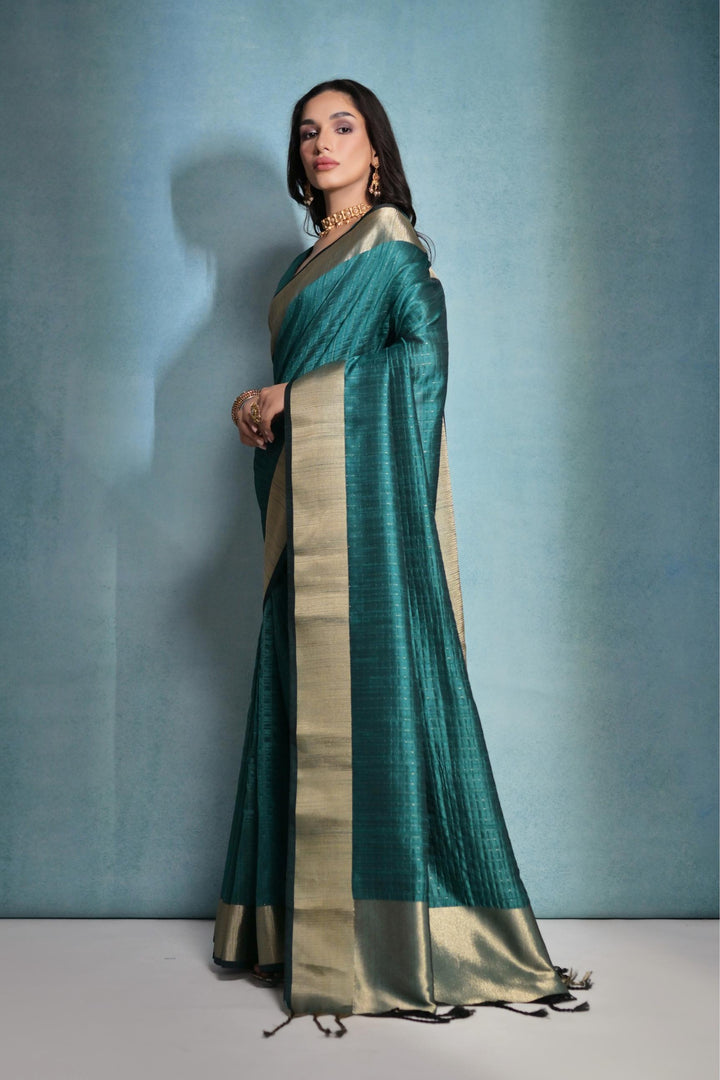 Raw-Silk Saree with Woven Jari Designer | Ideal for Weddings & Festivals