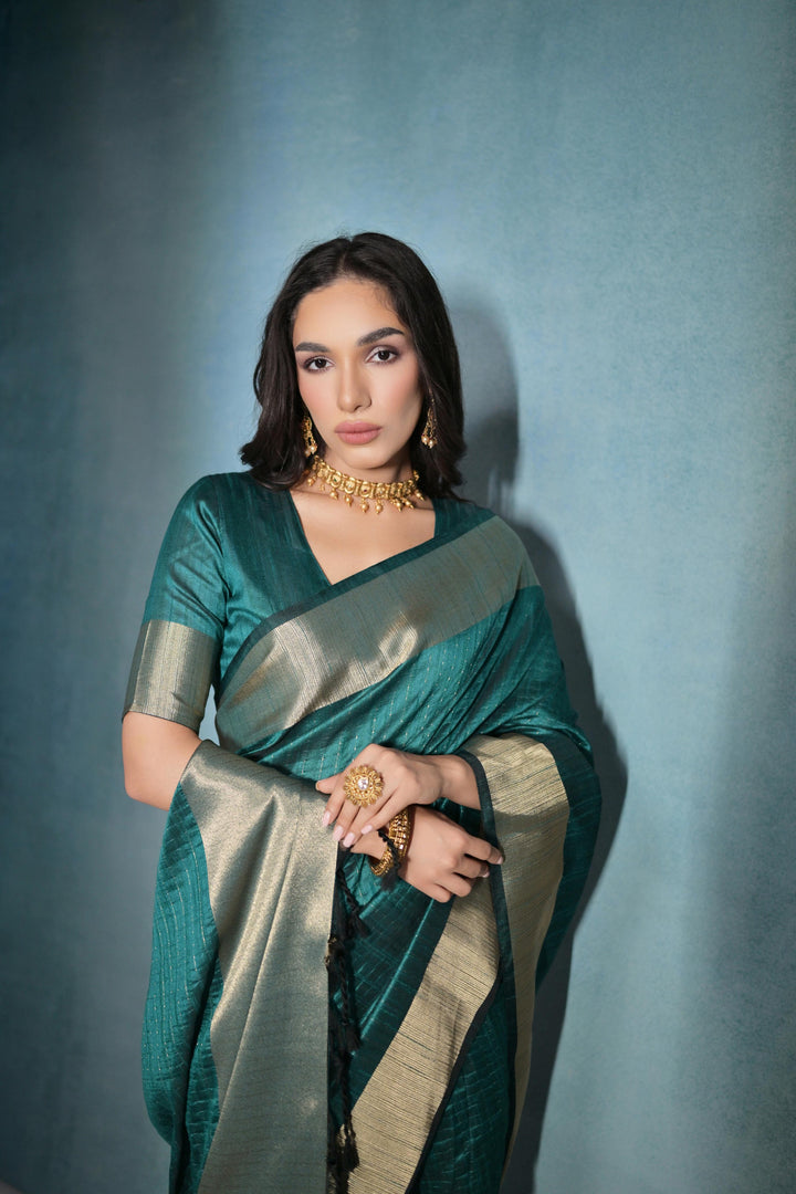 Raw-Silk Saree with Woven Jari Designer | Ideal for Weddings & Festivals