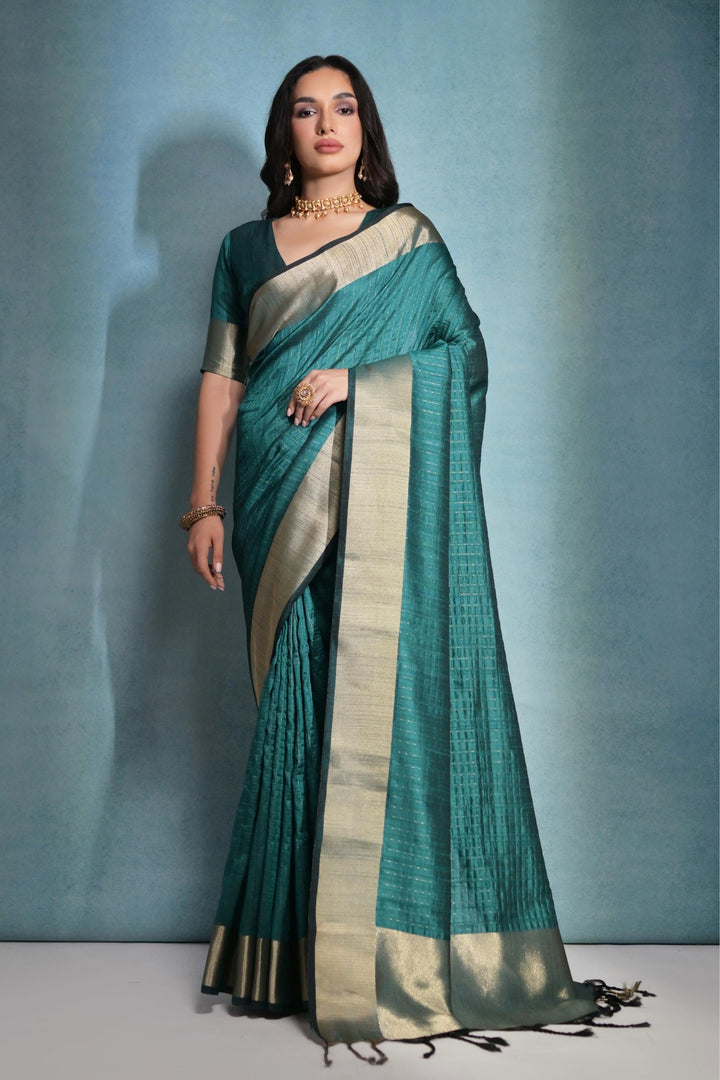 Raw-Silk Saree with Woven Jari Designer | Ideal for Weddings & Festivals