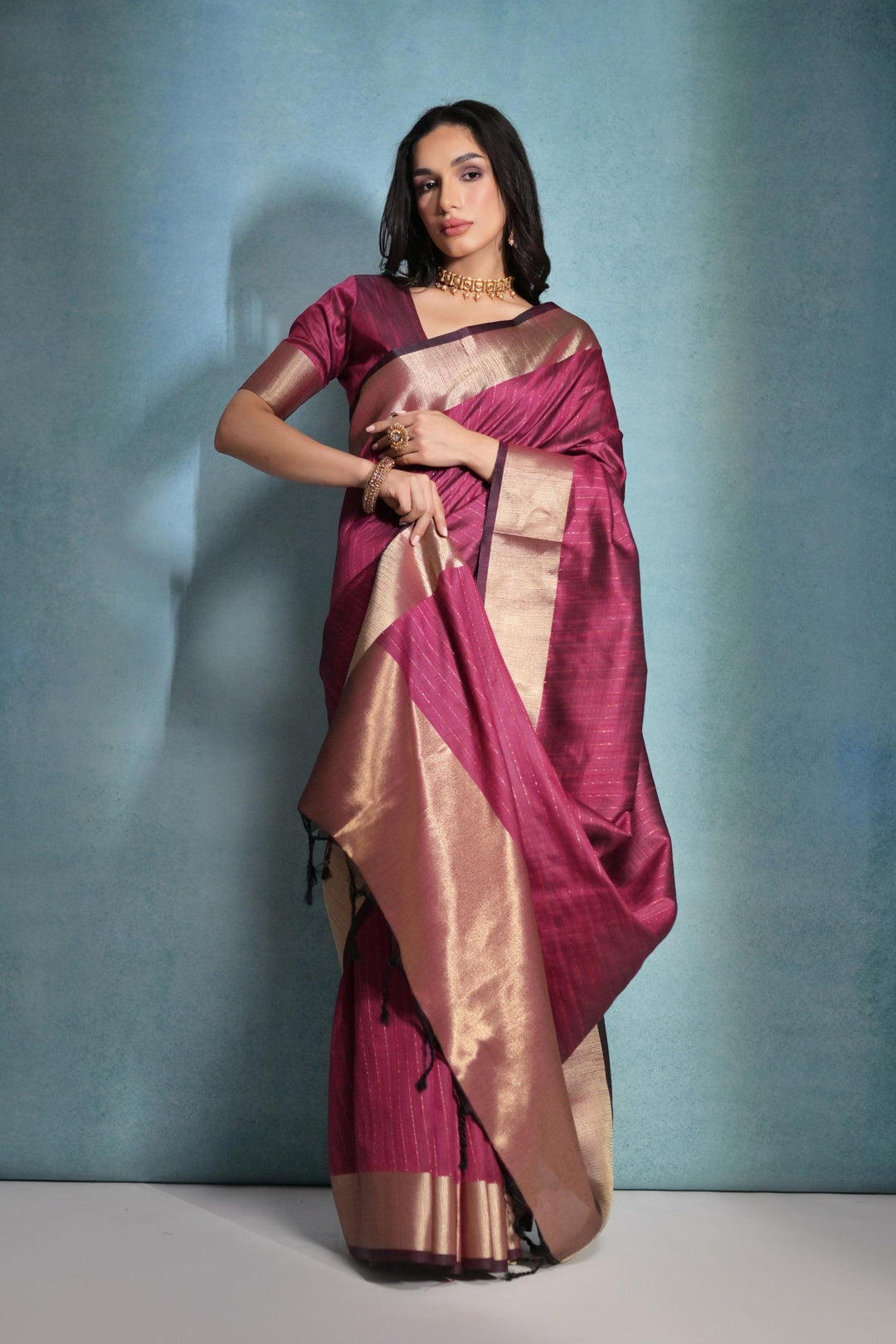 Raw-Silk Saree with Woven Jari Designer | Ideal for Weddings & Festivals