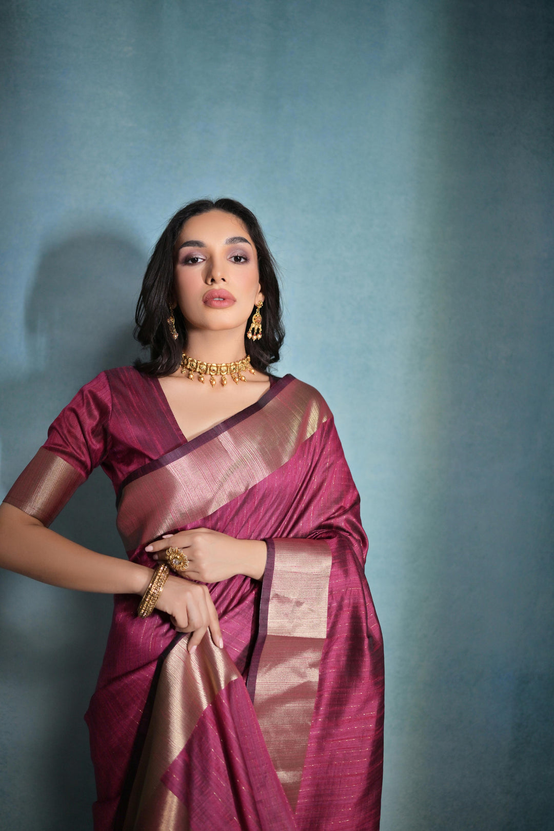 Raw-Silk Saree with Woven Jari Designer | Ideal for Weddings & Festivals