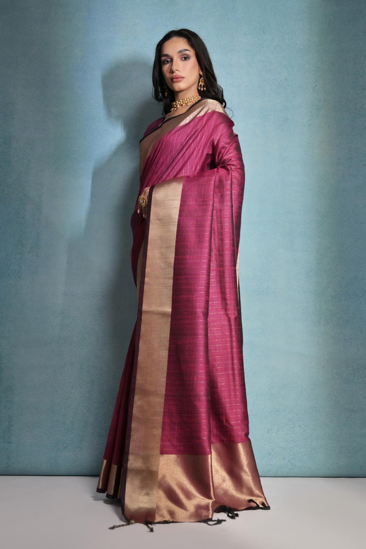 Raw-Silk Saree with Woven Jari Designer | Ideal for Weddings & Festivals