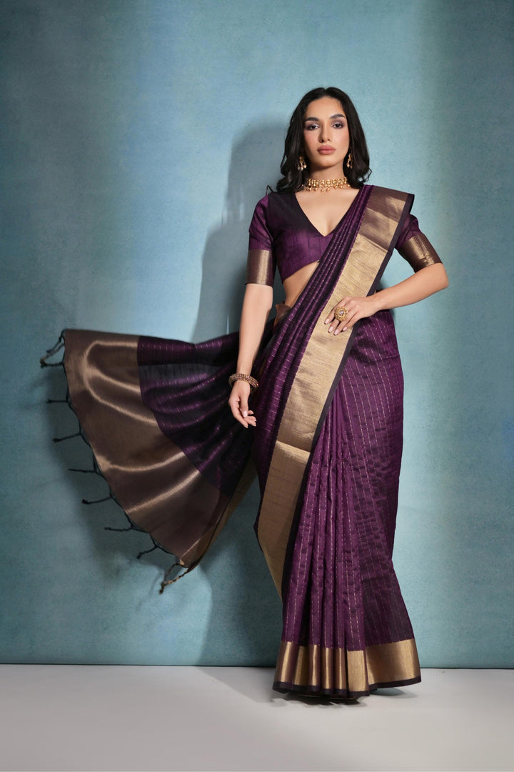 Raw-Silk Saree with Woven Jari Designer | Ideal for Weddings & Festivals