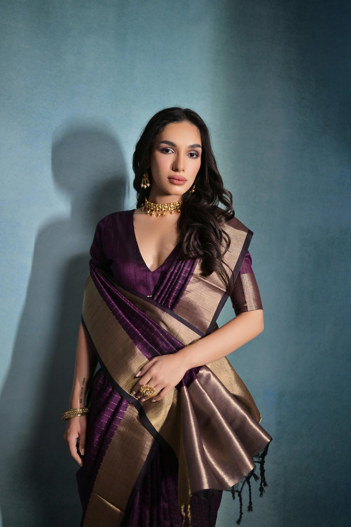 Raw-Silk Saree with Woven Jari Designer | Ideal for Weddings & Festivals