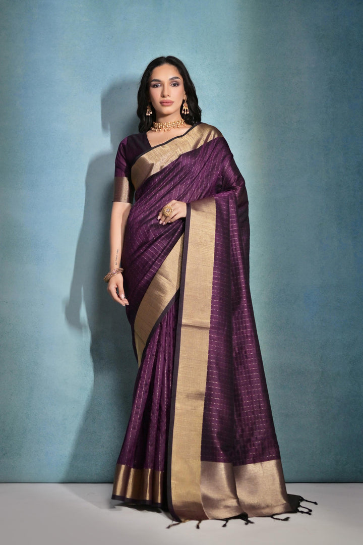 Raw-Silk Saree with Woven Jari Designer | Ideal for Weddings & Festivals