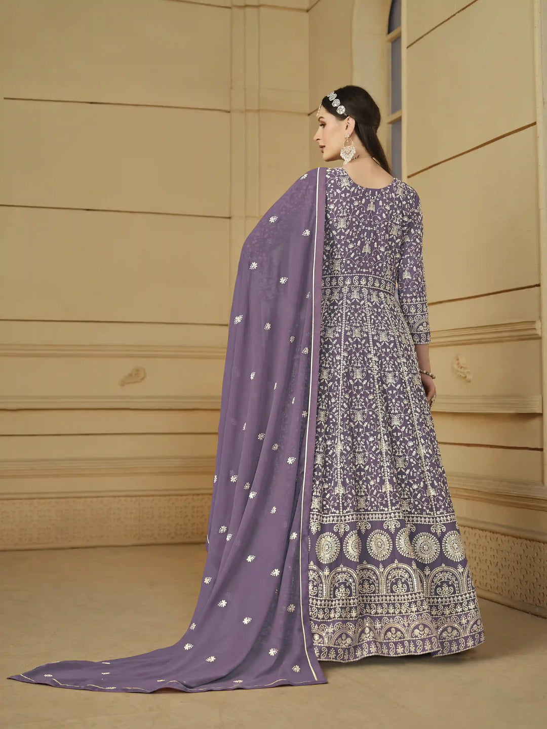 Elegant Designer Anarkali Suit | Faux Georgette with Heavy Embroidery