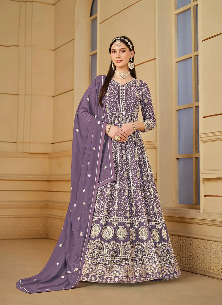 Elegant Designer Anarkali Suit | Faux Georgette with Heavy Embroidery