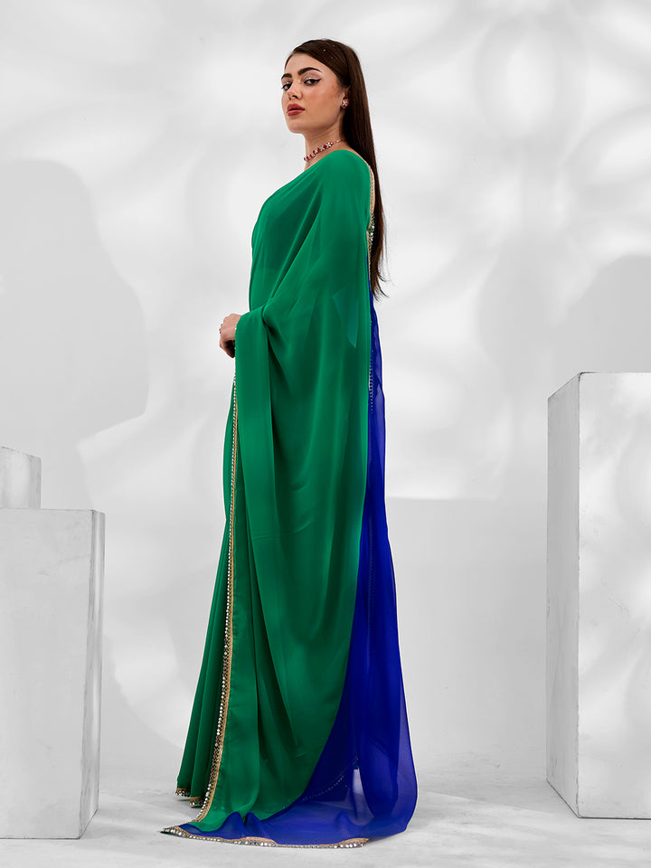 Designer Georgette Saree for Weddings | Art-Silk Blouse | Party Ready