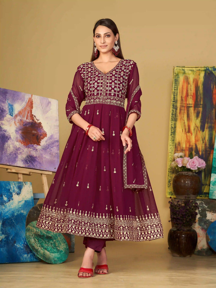 Designer Georgette Anarkali Suits for a Stunning Festive Look
