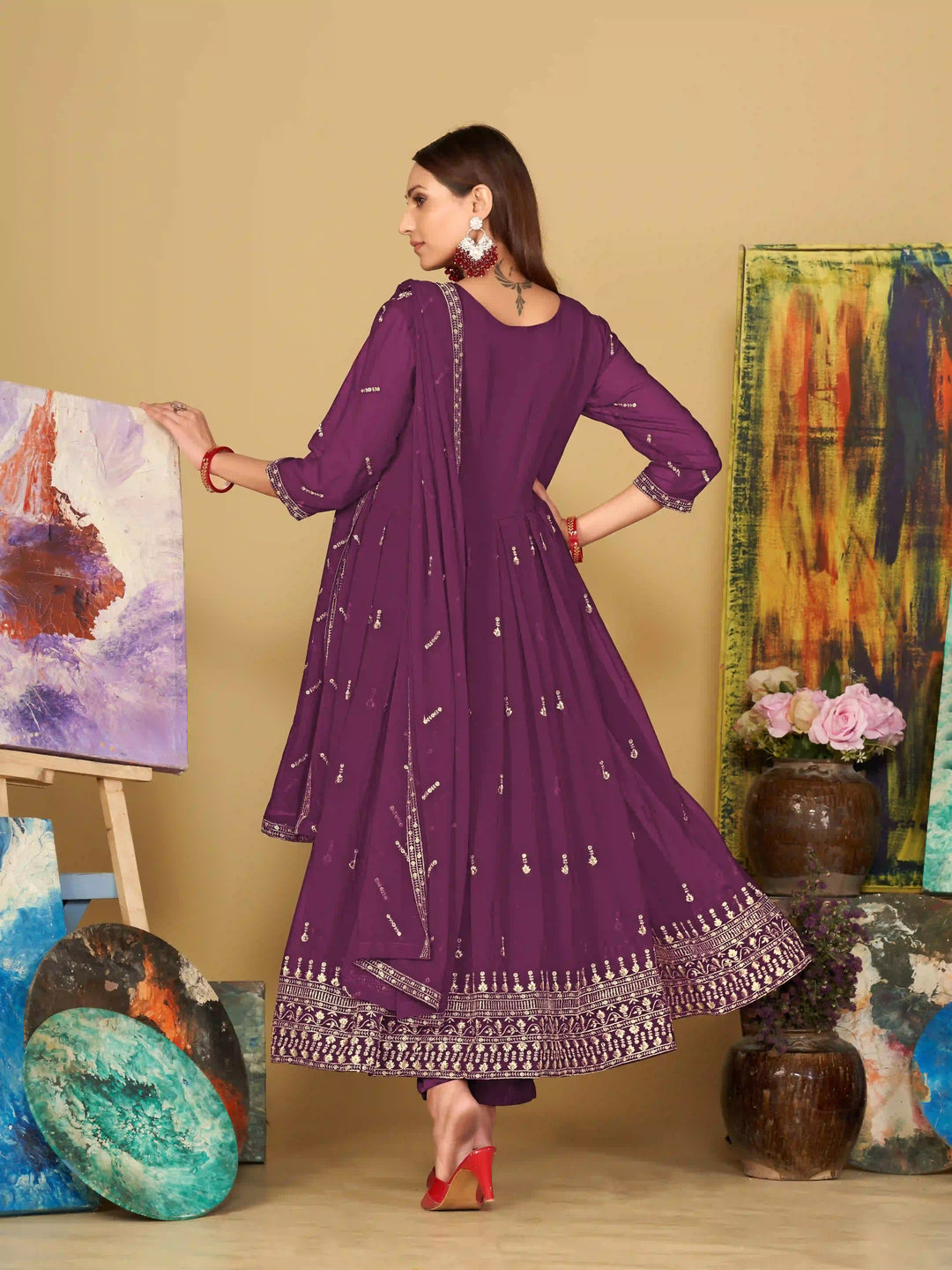 Designer Georgette Anarkali Suits for a Stunning Festive Look