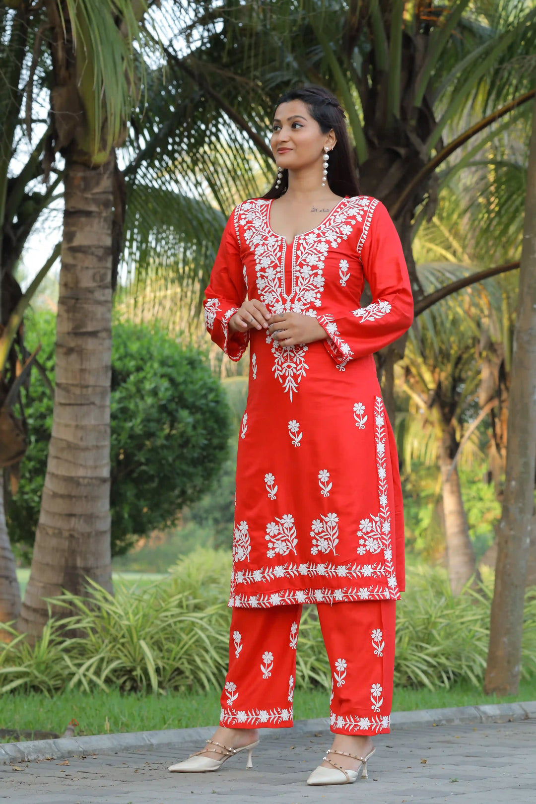 Stylish Readymade Set | Elegant Rayon Top & Bottom with Designer Chikankari