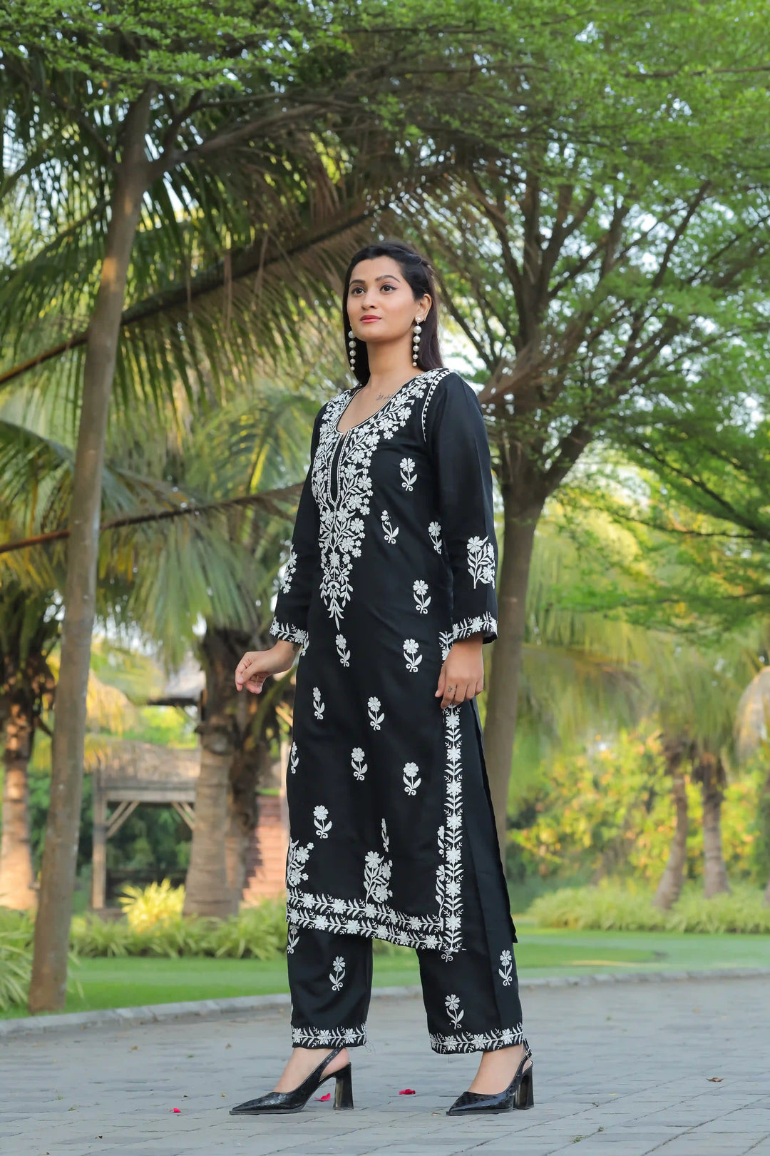 Stylish Readymade Set | Elegant Rayon Top & Bottom with Designer Chikankari
