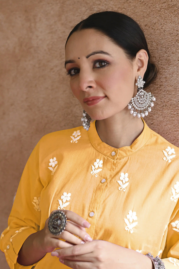 Designer Top with Bottom Set | Rayon Outfit with Thread Embroidery Work