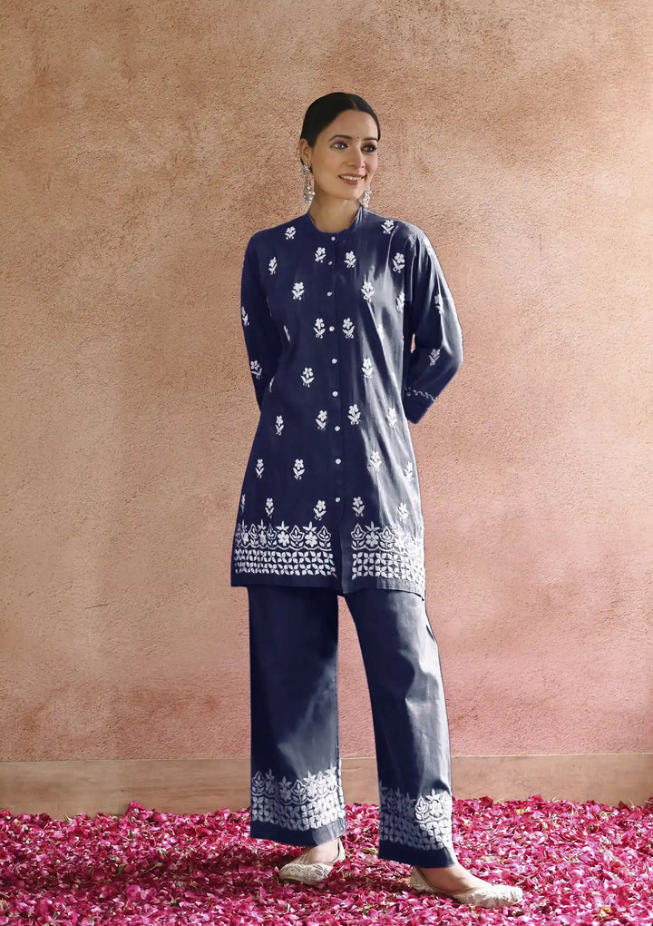 Designer Top with Bottom Set | Rayon Outfit with Thread Embroidery Work